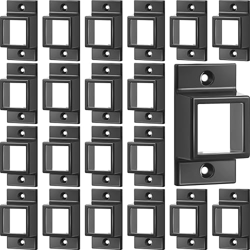 Zonon Soporte de pared estándar para valla de aluminio de 1 x 1 pulgada para rieles, soportes cuadrados de metal de doble brida, soportes cuadrados