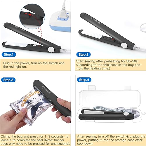 Miniatura 4 de Sellador de Bolsas de Papas Fritas con Sellado Térmico, Gadgets de Cocina, Mini Resellador de Bolsas para Almacenamiento de Alimentos, Sellador