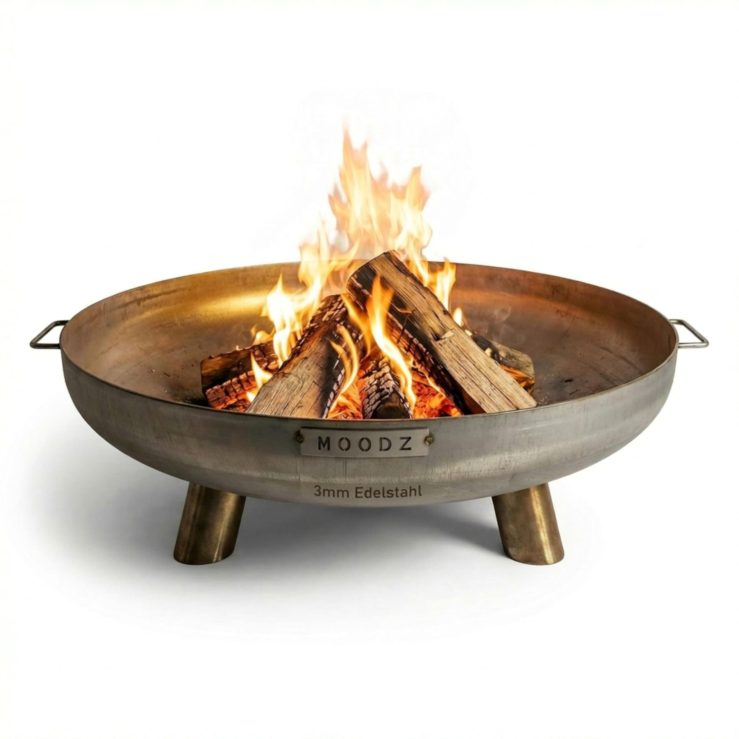 Feuerschale 60 cm Edelstahl - Feuerschalen für den Garten - Feuerstelle Outdoor & Feuertonne - Feuerschale aus Edelstahl (Ø 60 cm F&H)