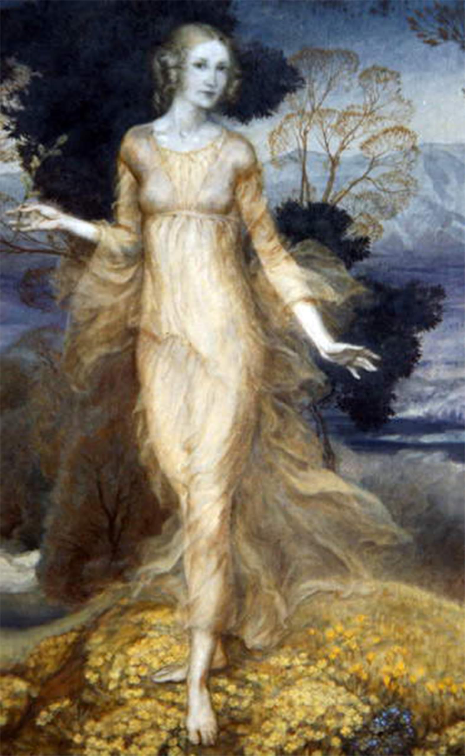 POSTERIIk Famous Print Pop Art Wall Art Graffiti a Young Woman in a Garden by Arthur Rackham Art Prints for Home Decor 60x90cm