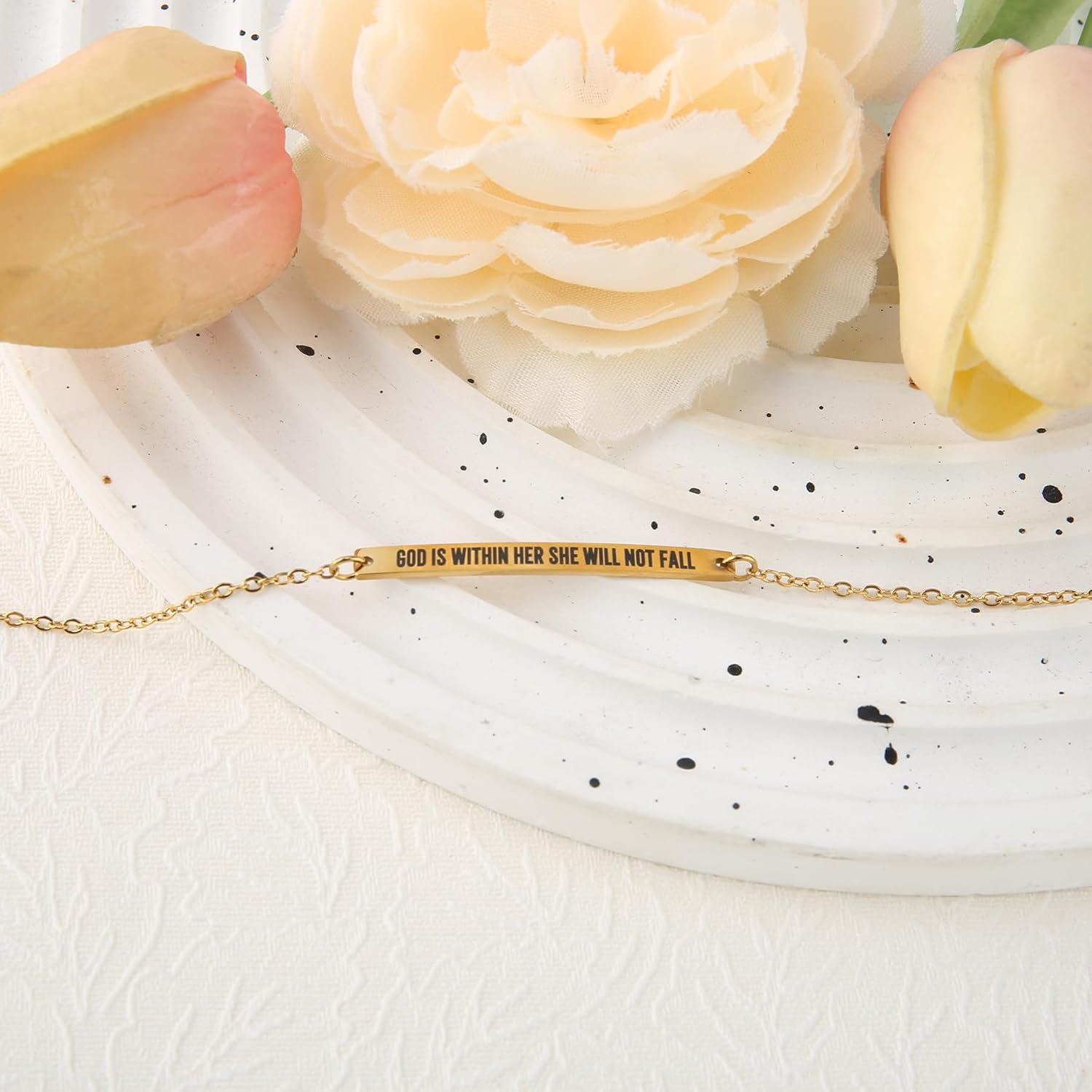 Dont Let The Hard Days Win Bracelet - Gold Hard Day Motivational Bangle Stainless Steel Engraved Words, Inspirational Chain Jewelry Gifts for Women Friend - Image 4