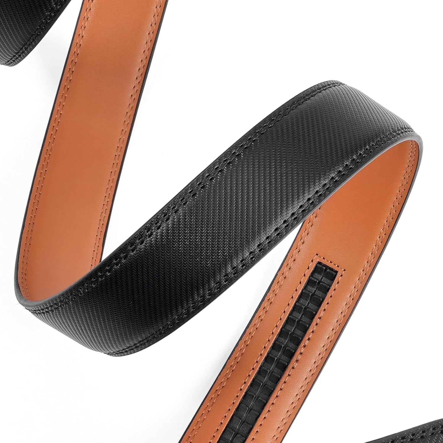 SENDEFN Ratchet Belt Replacement Strap 1 3/8", Leather Belt Strap for 35MM Slide Click Buckle - Image 6