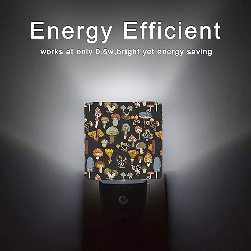 Miniatura 6 de Luz nocturna de hongos, luces nocturnas de 0.5 W aptas para dormir para niños y niñas, luz nocturna LED con sensor de atardecer a amanecer, luz
