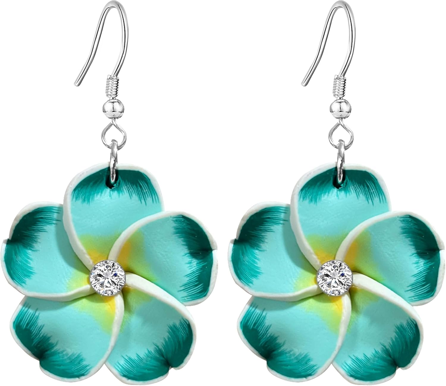 Floral Dangle Earrings for Women Hawaiian Tropical Plumeria Rubra Flower Drop Earrings Luau Beach Party Vacation Hawaiian Accessories