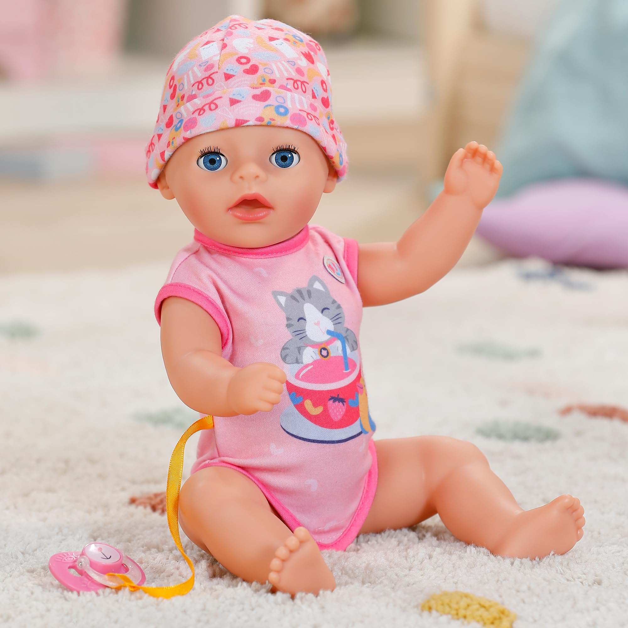 BABY born Lena 36 cm bambola con tutina rosa e 7 funzioni