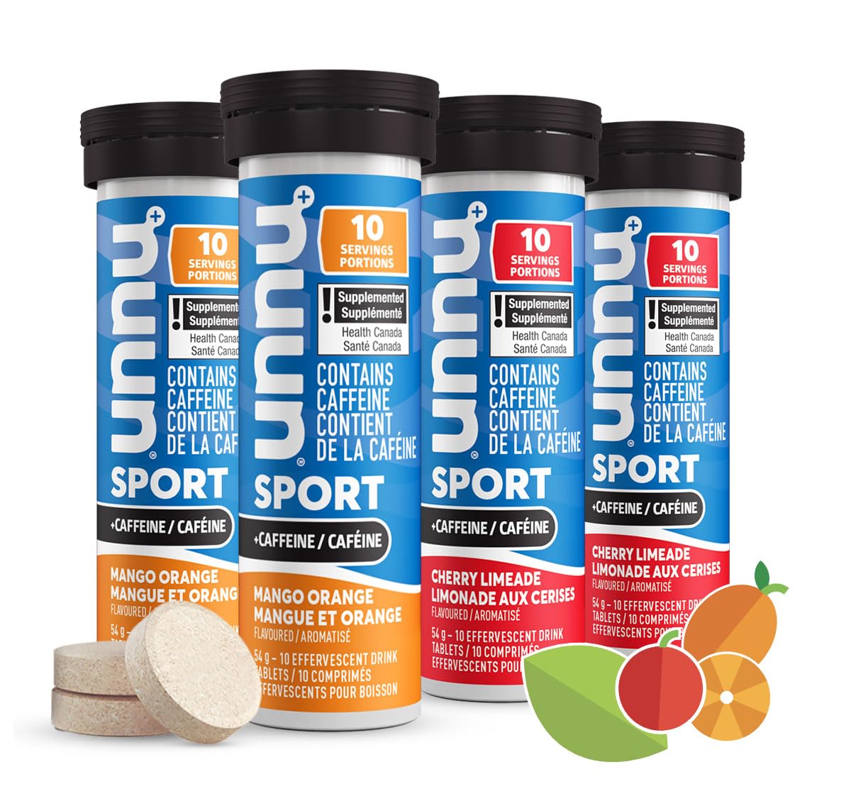Nuun Sport and Caffeine: Electrolyte Drink Tablets, Box of 4 Tubes