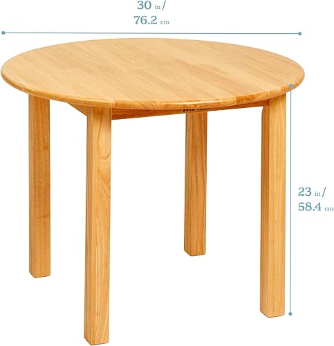 Miniatura 3 de Ecr4kids - Mesa de trabajo para niños, de madera maciza, para sala de juegos, guardería, preescolar, acabado natural