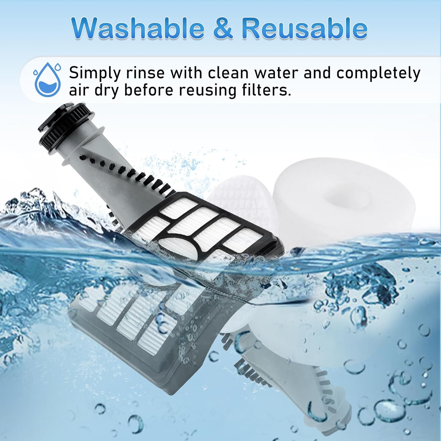 NV500 Accessories Kit for Shark Rotator Professional Lift Away NV500 NV501 NV502 NV505 NV520 NV550 UV560 Vacuum Parts includes 1 Roller Brush, 1 Filter, 2 Foam & Felt Filter, 2 Belts and 2 Wheels image 7 of 7 B0DWFP774K