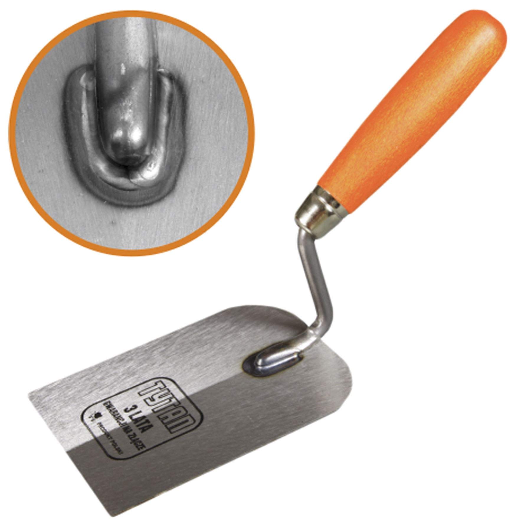 Ianpav Grinded Margin Trowel, "Tytan" 120Mm, Wooden Handle