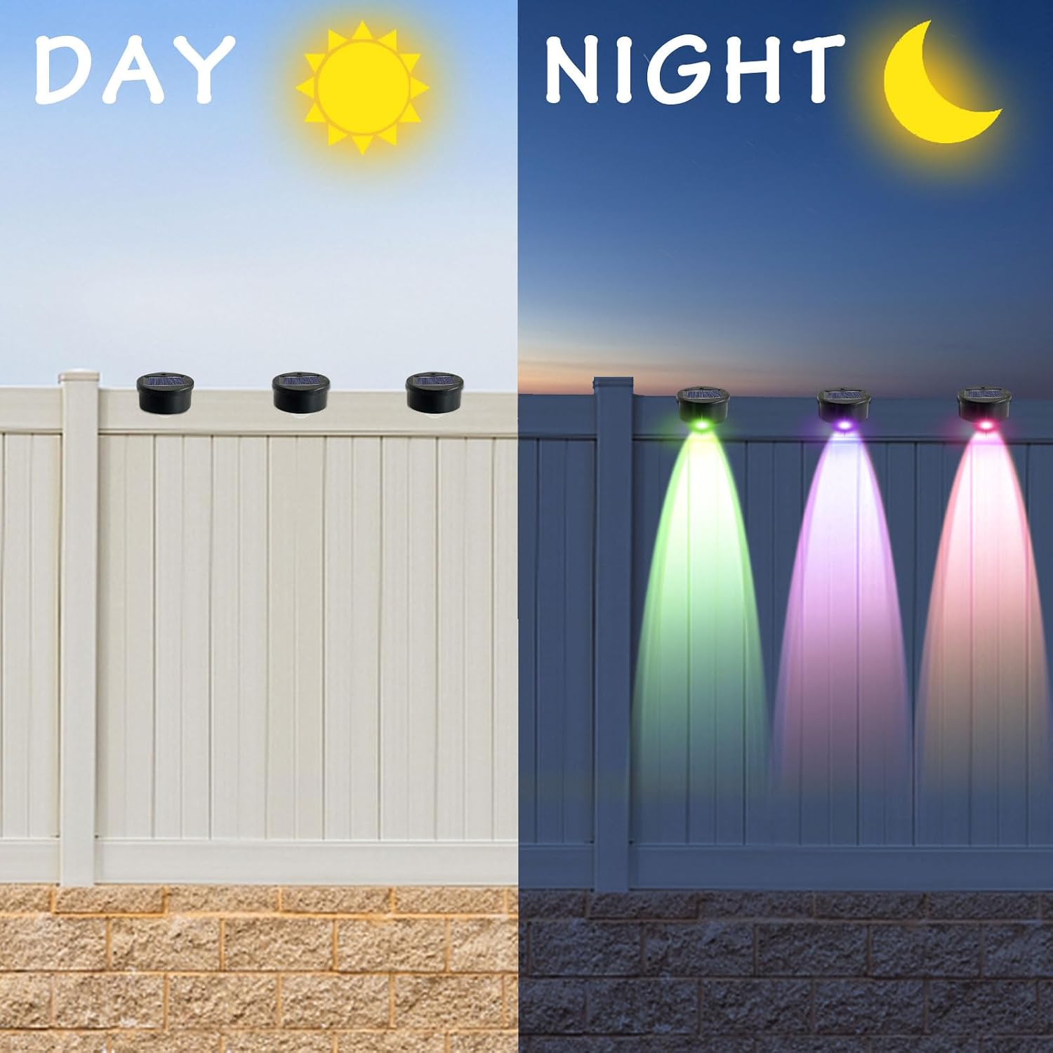K.E.J. Solar Pool Side Lights Color Changing Solar Deck Lights Outdoor LED Step Light Waterproof Pool Accessories Decor for Stairs Fence Yard Driveway Pathway Yard Backyard Garden (8Pcs) image 4