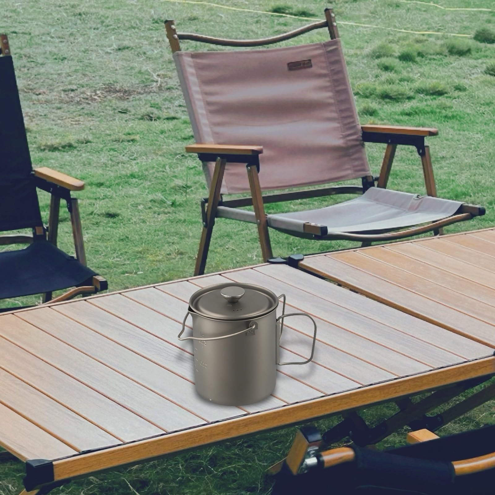 Prensa de café portátil de 750 ml para prensa francesa al aire libre, cafetera manual compacta con filtro de malla fina, ideal para acampar y senderismo, olla gris de 3.7 x 4.3 pulgadas