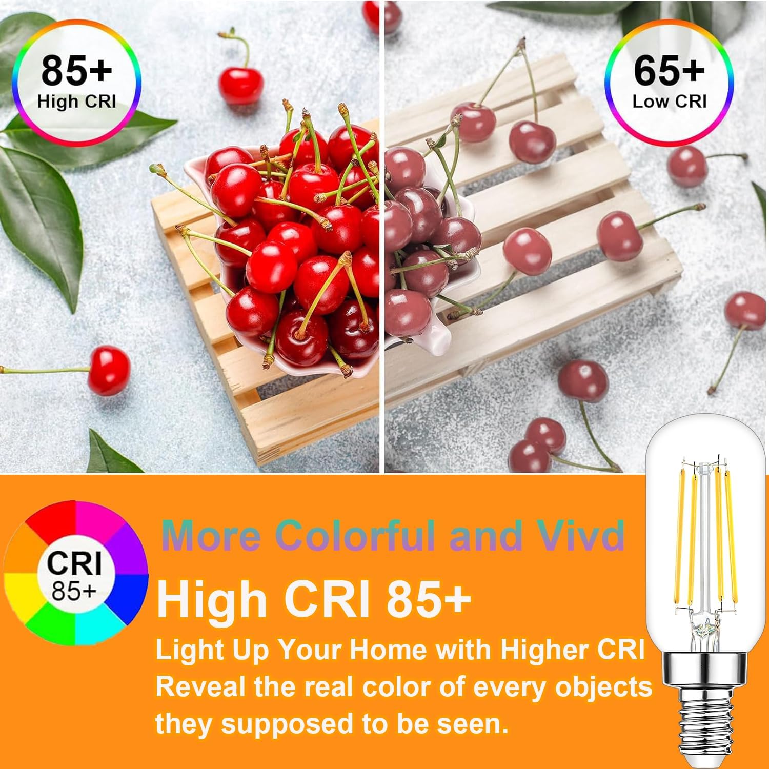T6 E12 Candelabra Bulb LED, 4 Pack Dimmable Flicker-Free E12 LED Bulb 40w Equl 4W, 2700K Warm White Candelabra Light Bulbs T6/T25 Long Lasting E 12 Edison Light Bulbs for Chandeliers, Pendant