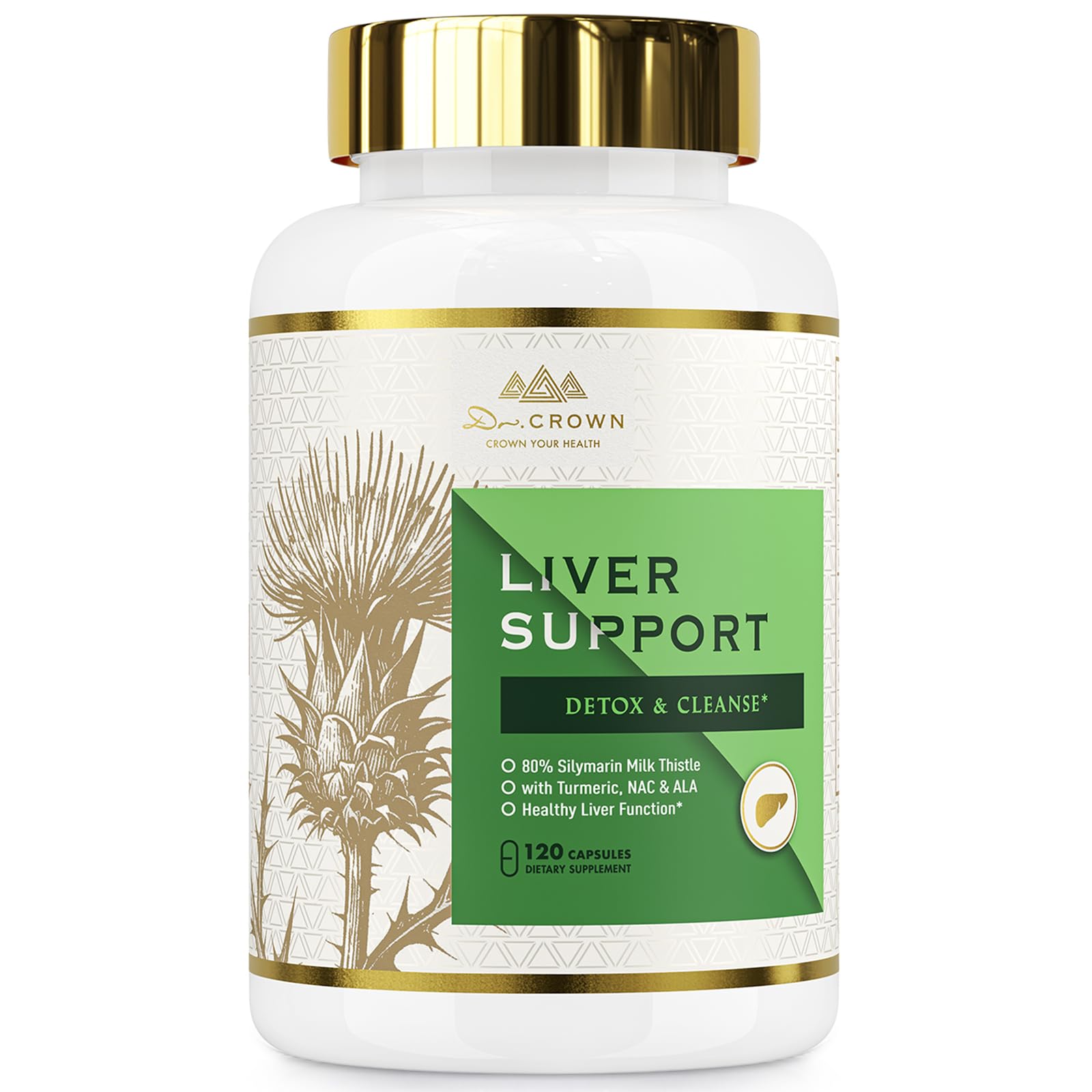 DR. Crown Milk Thistle Supplement for Liver Cleanse Detox & Repair