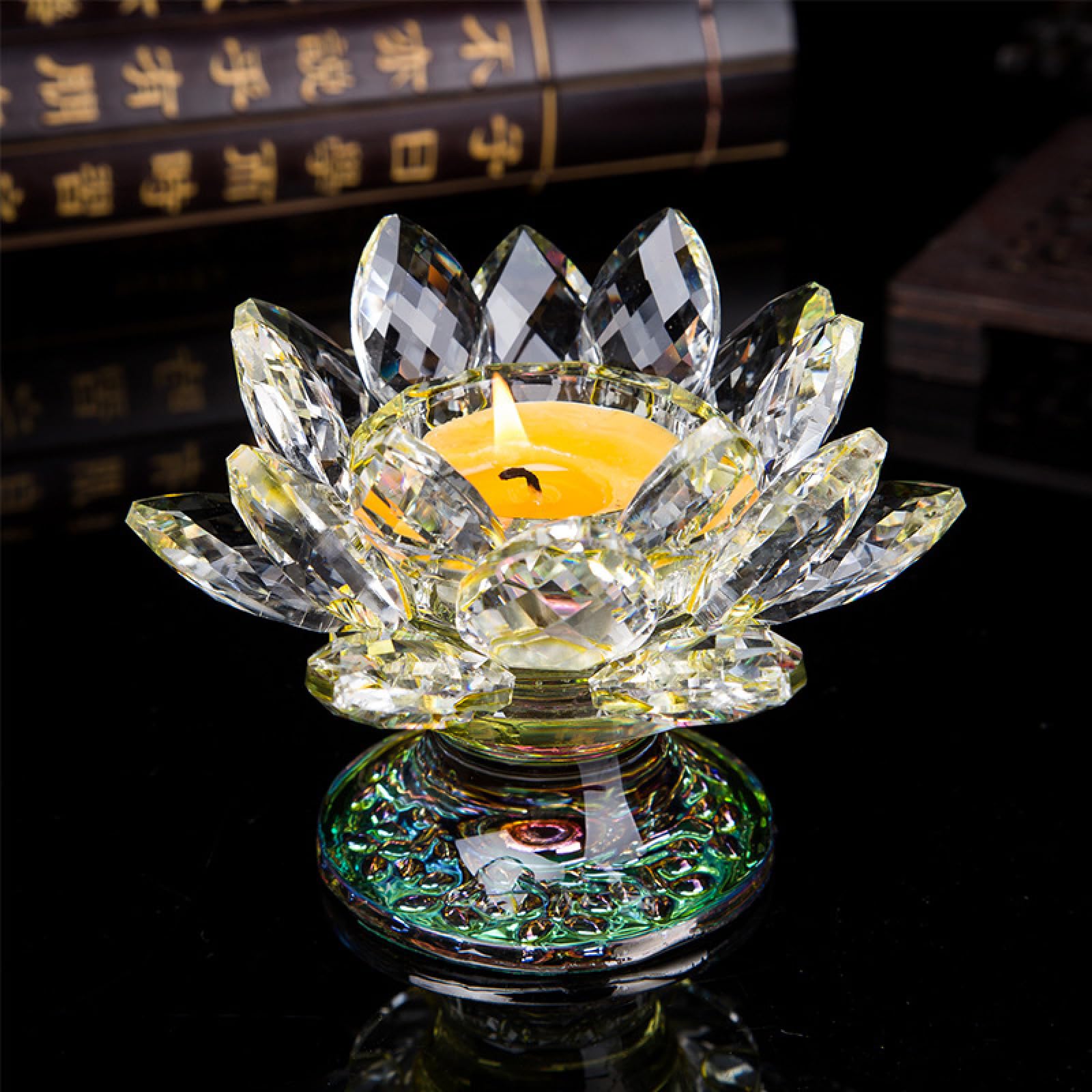 Amazon.co.jp: 18葉クリスタルガラスロータスキャンドルホルダー