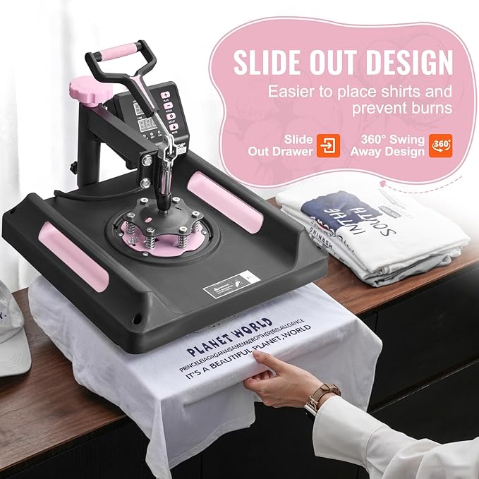 Prensa Térmica VEVOR 5 en 1, 15x15 Pulgadas, para Camisetas/Tazas miniatura 6