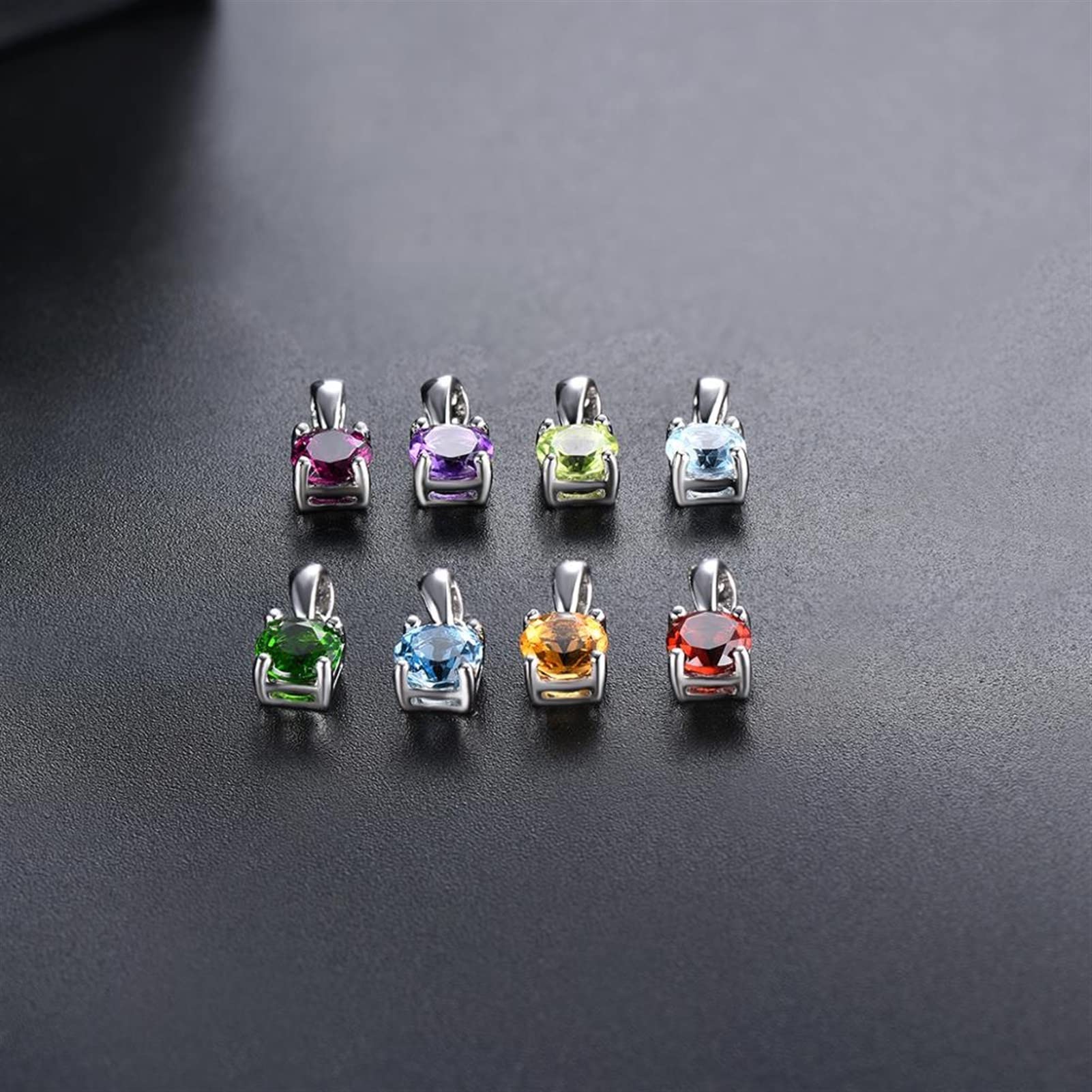 Collane Pendente for gioielli di moda signore Pendente rotondo Gemstone Solid 925 sterling catena in argento sterling squisito semplice gioielli eleganti Collana da donna ( Gem Color : Amethyst )