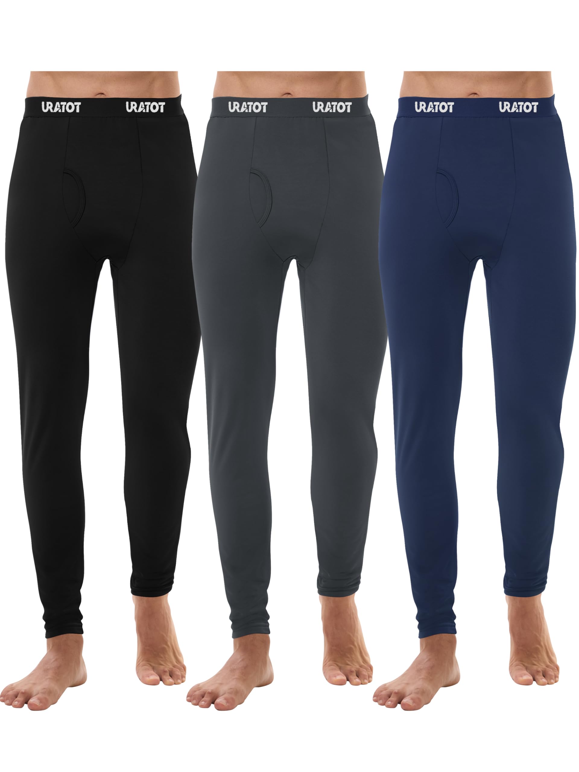 URATOT Men's Thermal Underwear Bottom Fleece Long Johns