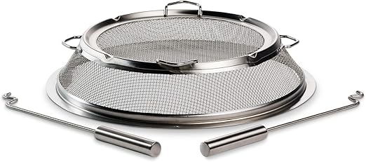 Solo Stove Bonfire Shield - Durable Stainless Steel Spark Protector Mesh Screen for Fire Pits, Keeps Pops and Hot Embers Contained for Safe Outdoor Fires, Includes Shield Removal Tools