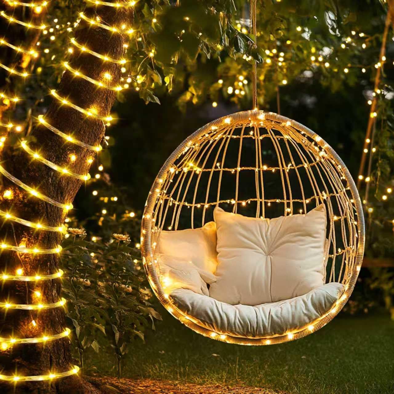 53M 500LED Catena Luminosa Esterno Solare, Super Lange LED tubo luce, IP65 impermeabile 8 Modi Luci Solari da Giardino, für Garten Terrasse Schlafzimmer Party, Matrimonio, Villa Deko (riscalda)