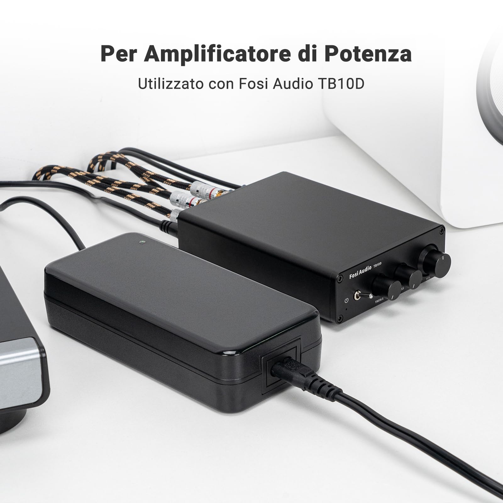 Fosi Audio 48V 5A Alimentatore Alimentatore per Home Audio Ricevitore Stereo Bluetooth Amplificatore Mini Hi-Fi Classe D Amplificatore Integrato