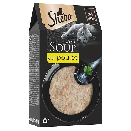 Sheba Multipack Soup - Comida húmeda para Gatos en Bolsa de porciones - Pollo - 40 x 40 g