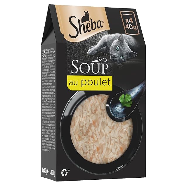Sheba Multipack Soup - Comida húmeda para Gatos en Bolsa de porciones - Pollo - 40 x 40 g