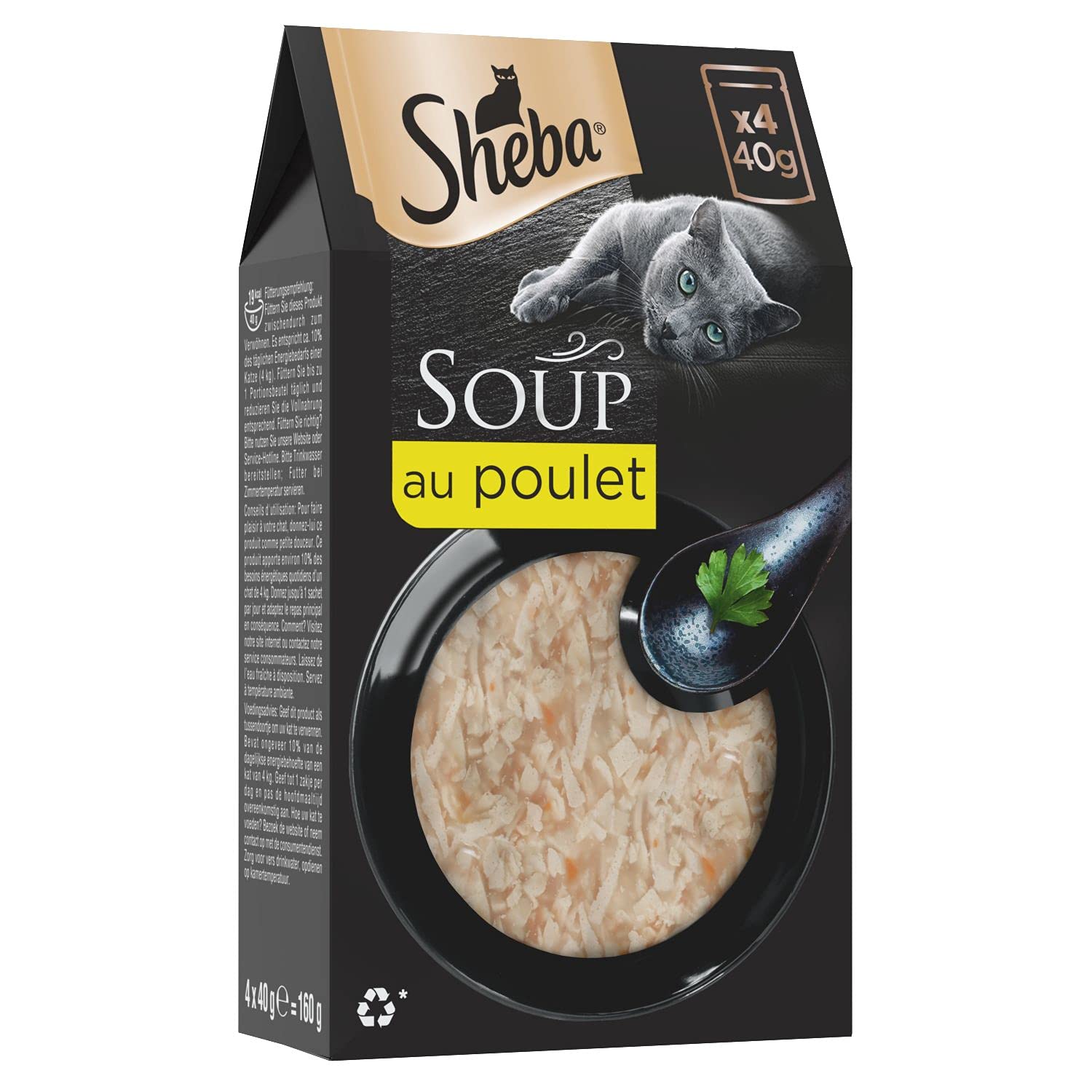 Sheba Multipack Soup – Comida húmeda para Gatos en Bolsa de porciones – Pollo – 40 x 40 g