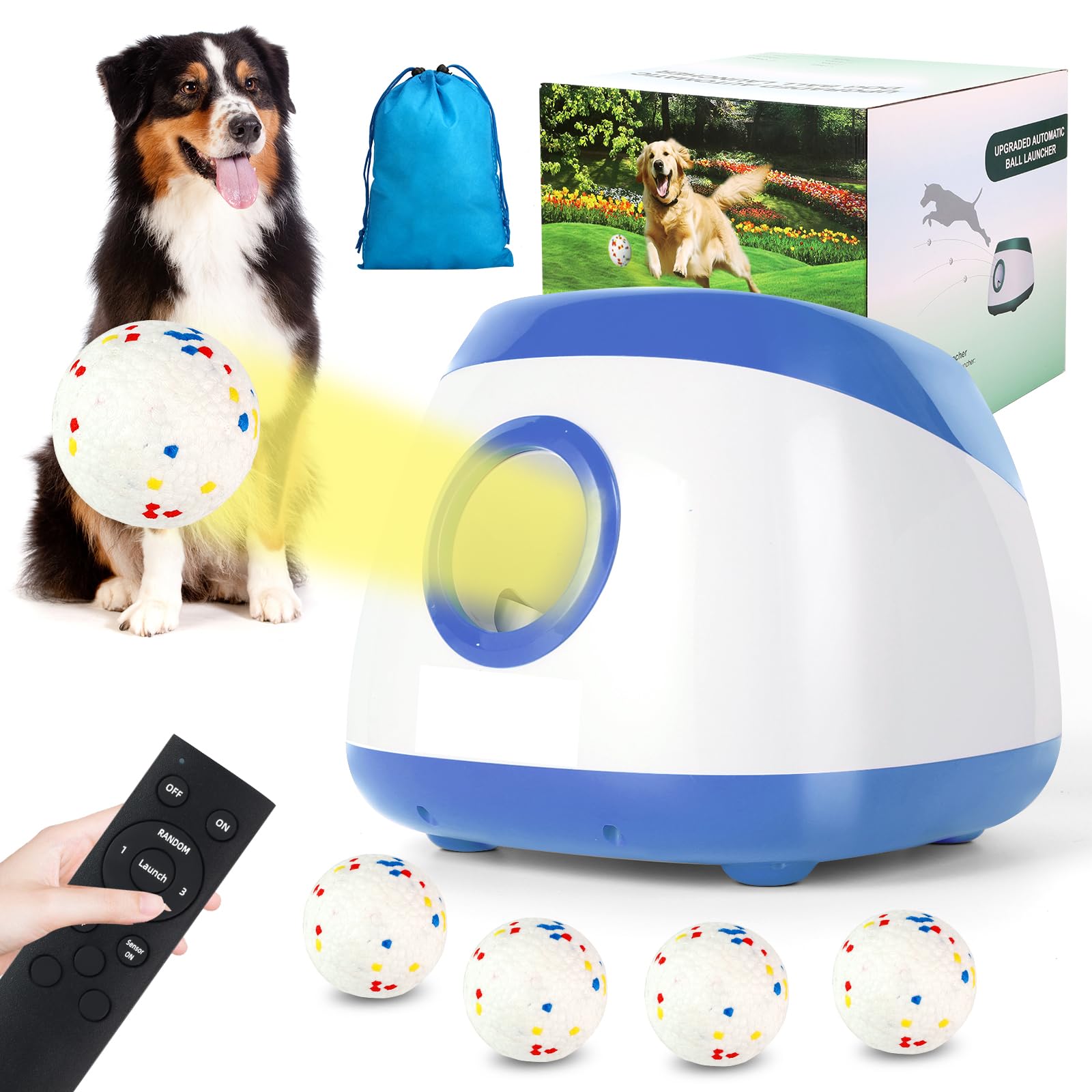 Amazon.co.jp: 犬用自動ボールランチャー、40-80フィート距離ドッグ