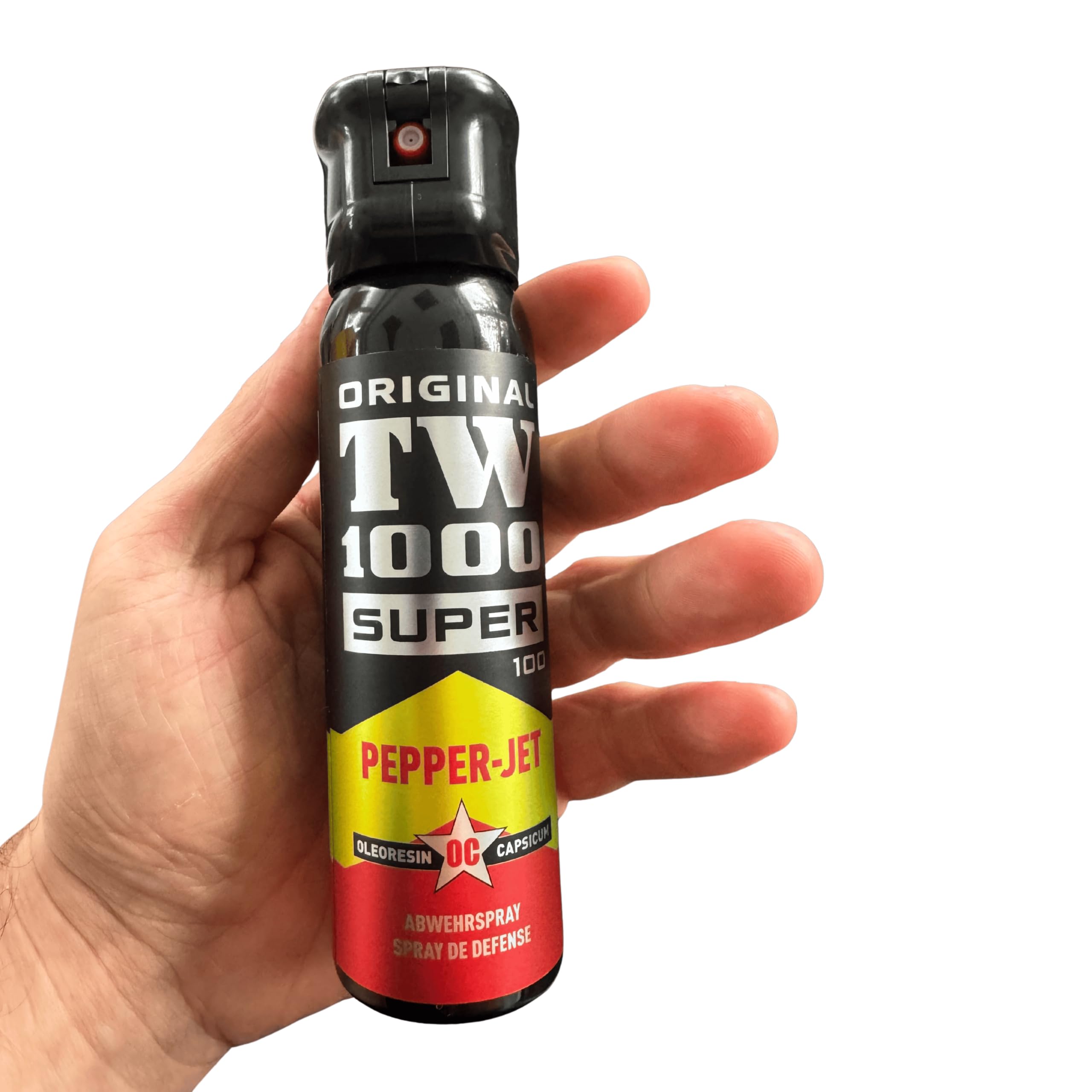 Pfefferspray 100 ml Weitstrahl Jet Pepper-Jet Super 100 zur Tierabwehr mit Flip-Top-Deckel