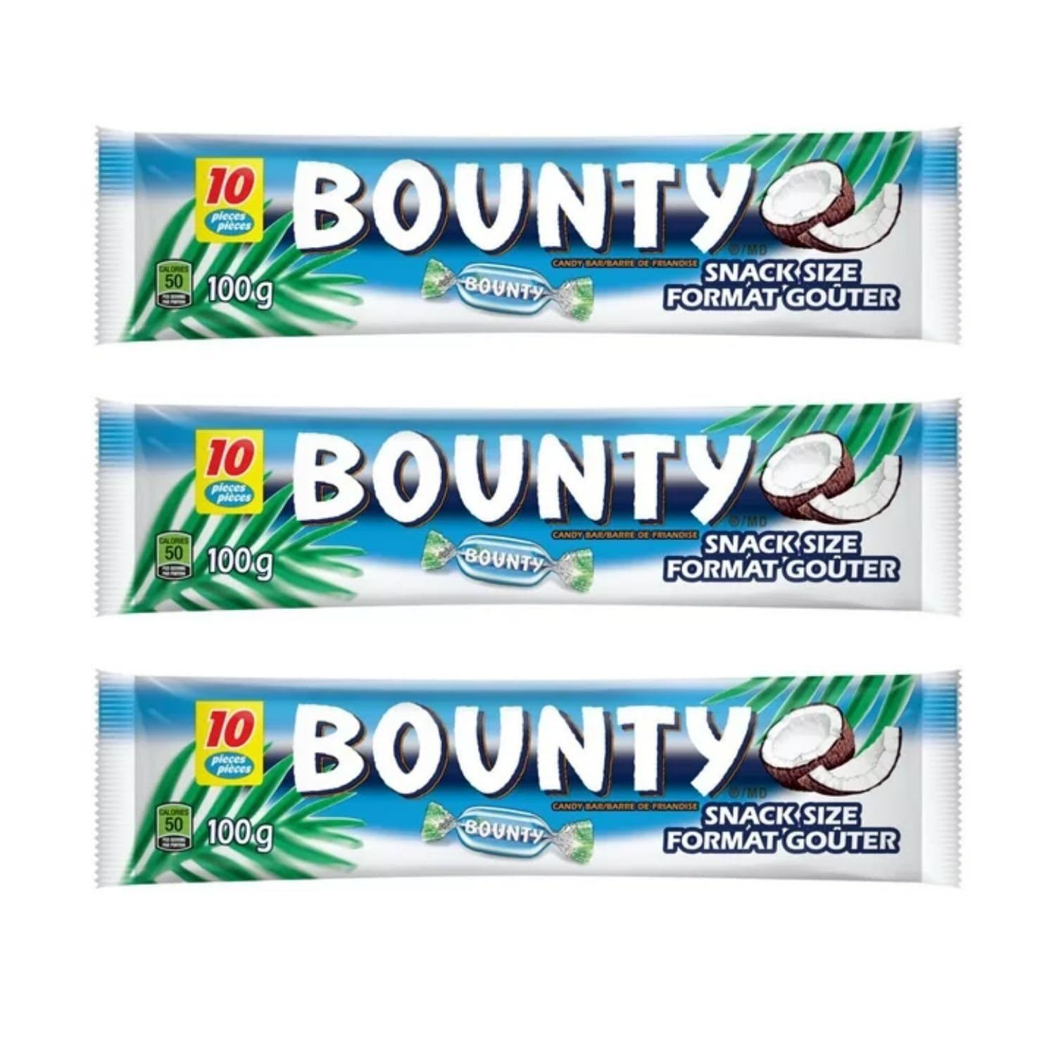 BOUNT Coconut Milk Chocolate Minis, 10 Mini Bars, 100g/3.5 oz (Pack of 3) Shipped from Canada