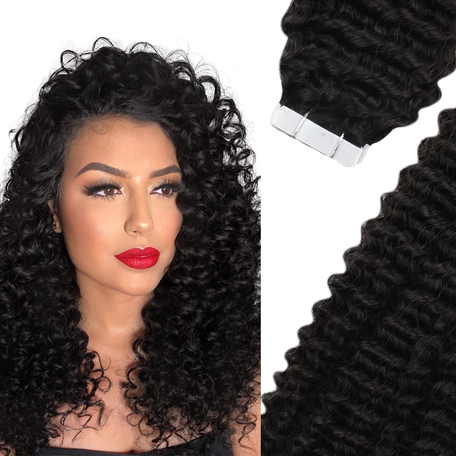  Curly Black Curly Hair Extensions Tape In Kinky Straight Tape