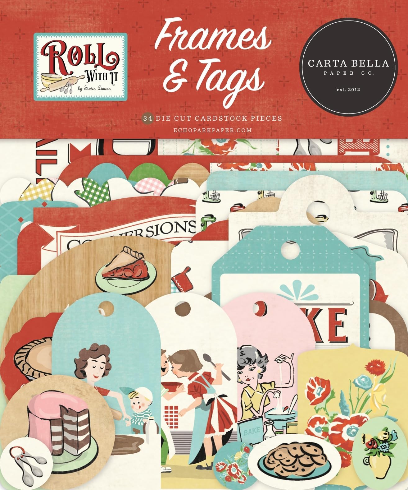 Cardstock Ephemera-Frames & Tags, Roll With It