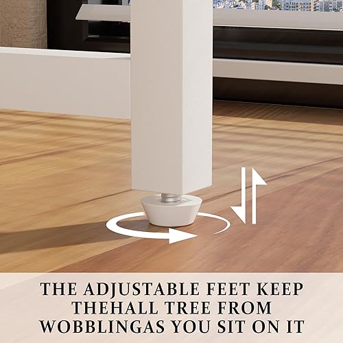 Miniatura 7 de Yapai - Escritorio blanco con cajón de tela, escritorio reversible de 47 pulgadas con archivador para dormitorio, espacio pequeño, oficina en casa,