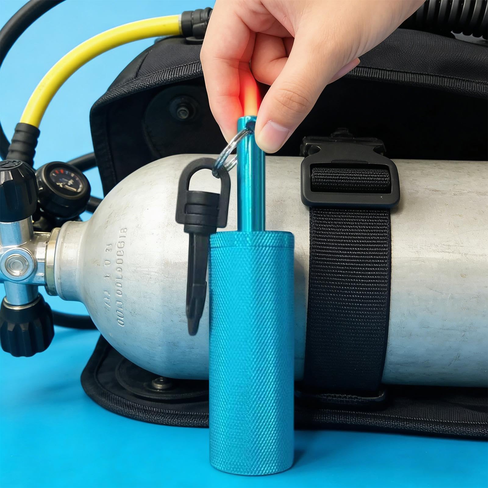 Agitador De Buceo,Campana de Alta Frecuencia | Accesorio De Comunicación para Submarinismo con Gancho,para Buceo en Aguas de Baja Visibilidad Cuevas y Entrenamiento de Rescate