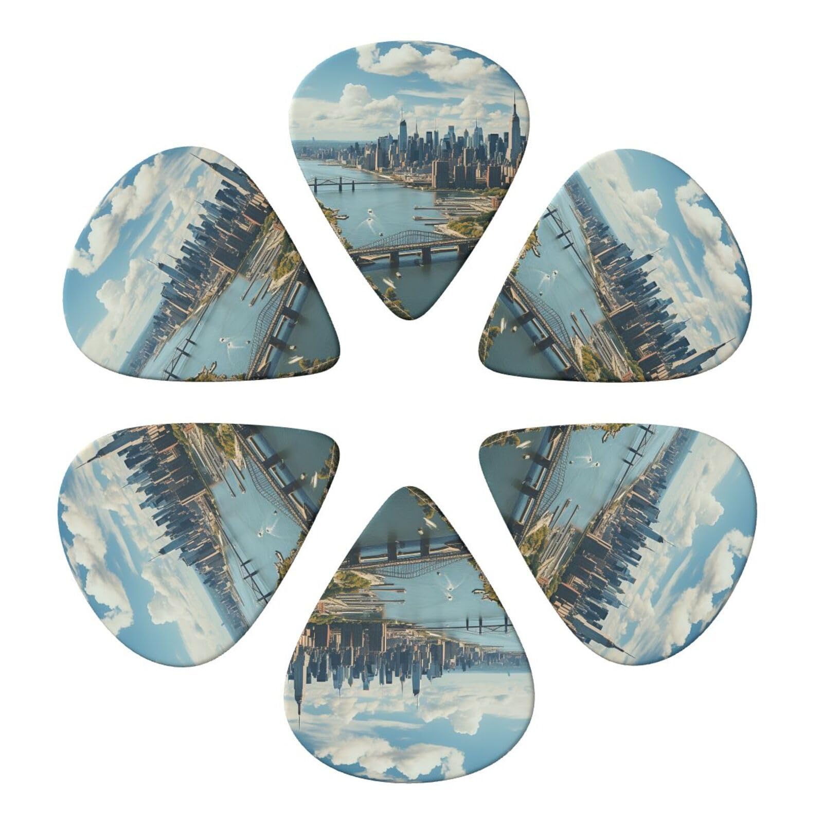 Penthouse Widok na Nowy Jork Manhattan Kostka do gitary przetworników do akustycznej gitary elektrycznej basowej ukulele