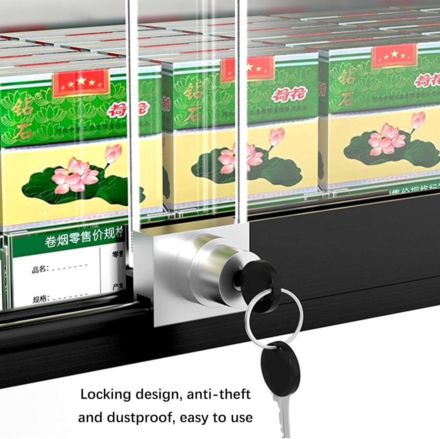 Cigarettes Display Rack, Retail Store Supermarket Market Display Shelves, Wall Mounted Cigarette Dispaly Case, Cigarettes Organizer Holder Showcase, Cigarette Cabinet Rack ( Color : Black , Size : 36.