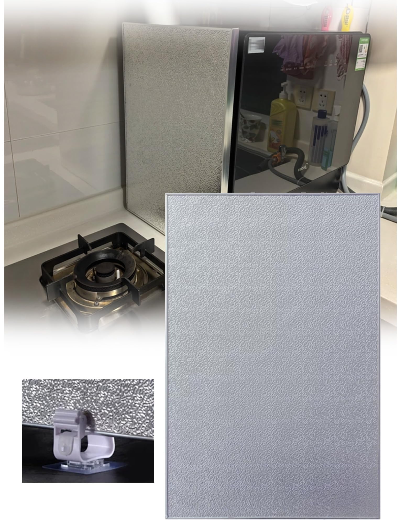 Evite quemaduras en la pared con el protector contra salpicaduras de estufa ignífuga magnético