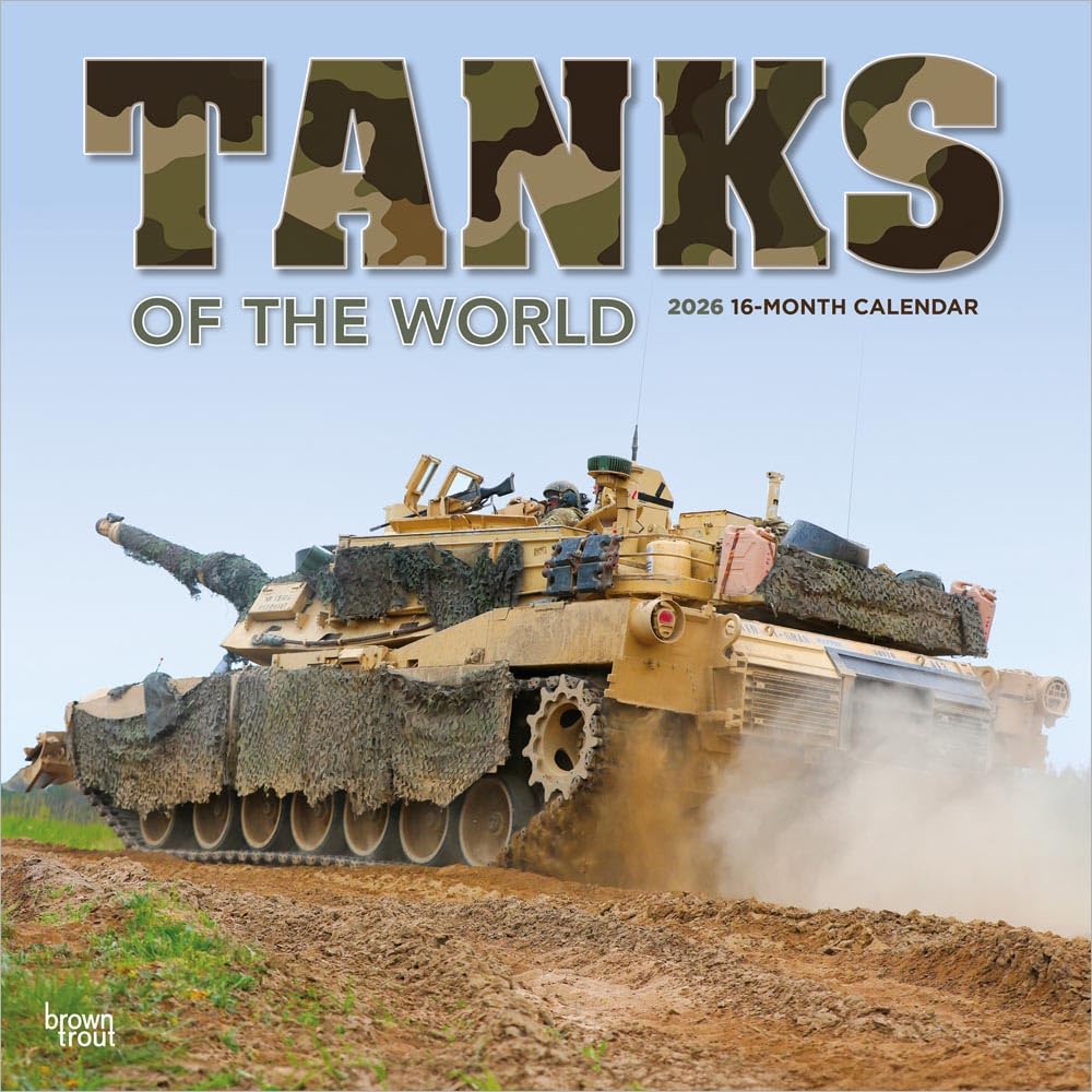 Tanks Of The World Calendar 2026, Wall Calendars, Month To View, Gift