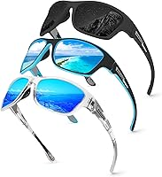 Vista 17 de KUGUAOK Gafas de sol deportivas polarizadas para hombres, para conducir, ciclismo, pesca, gafas de sol 100% con protección UV