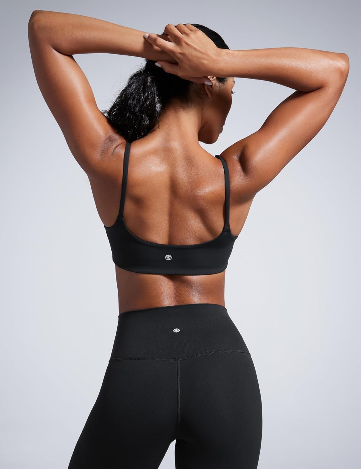 CRZ YOGA Butterbreeze Scoop Neck Sports Bras for Women - Spaghetti Straps Wireless Workout Padded Gym Cami Top - Image 2