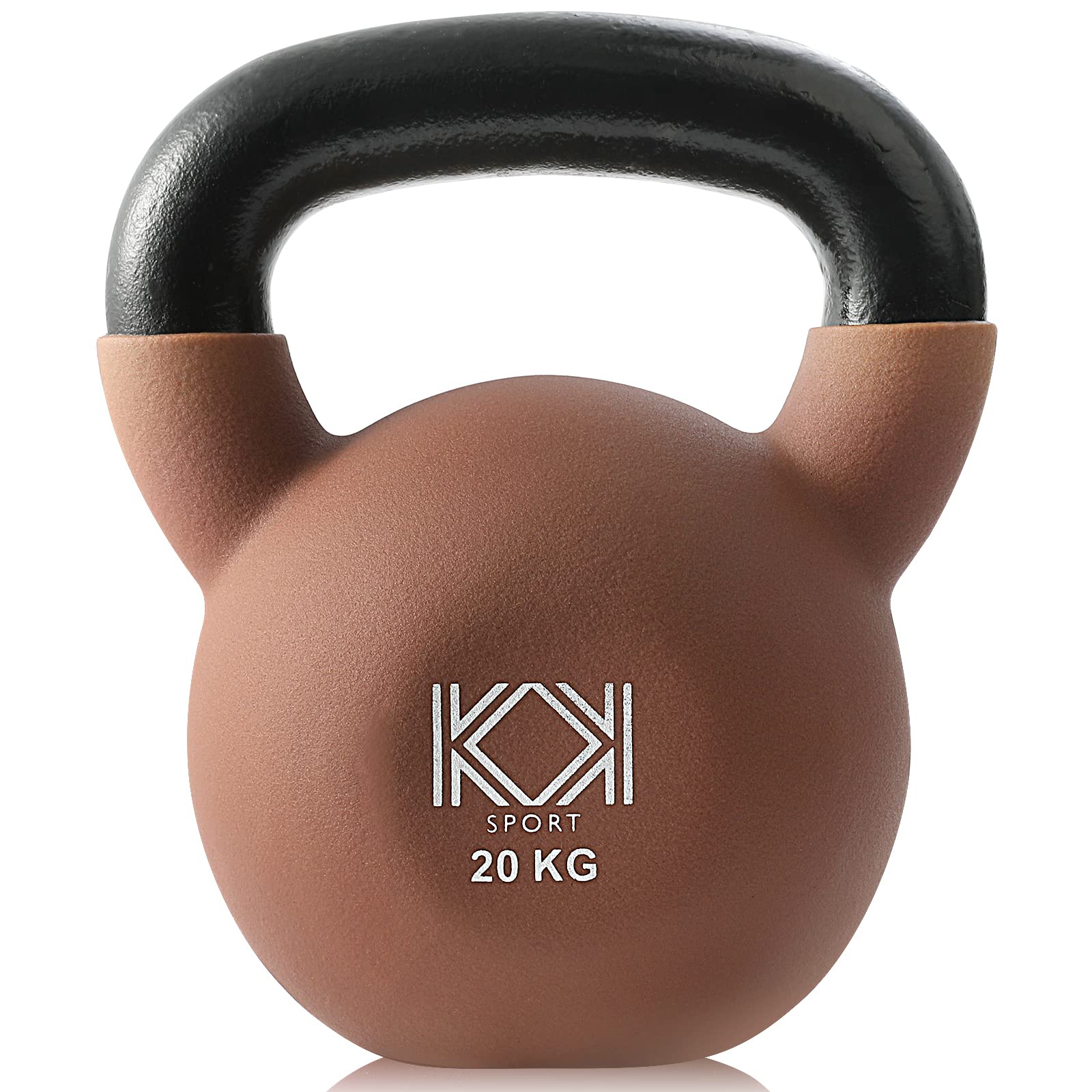 KK Kettlebells Cast Iron Neoprene Coated Weights Lifting Strength Training Home Gym Exercise Brown (20kg) — image 1