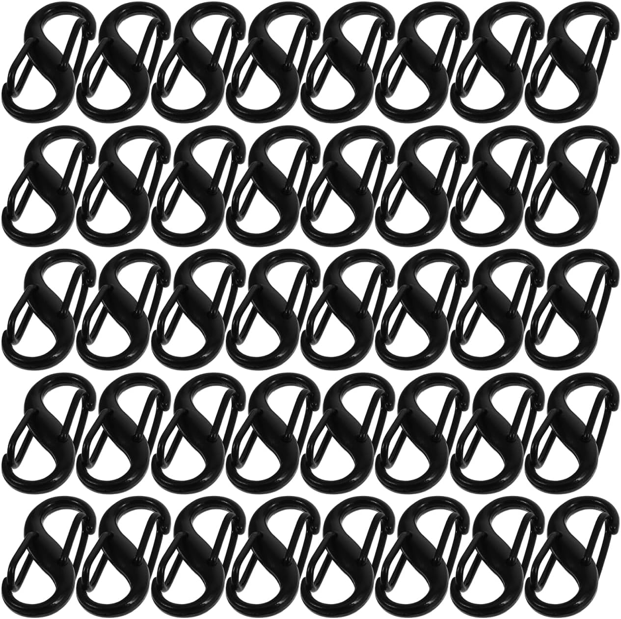 PRETYZOOM 100pcs Mini Carabiner Clip Zinc Alloy S Hook Zipper Clips Anti Theft for Backpacks Mini Necklace Clasp for Jewelry Making