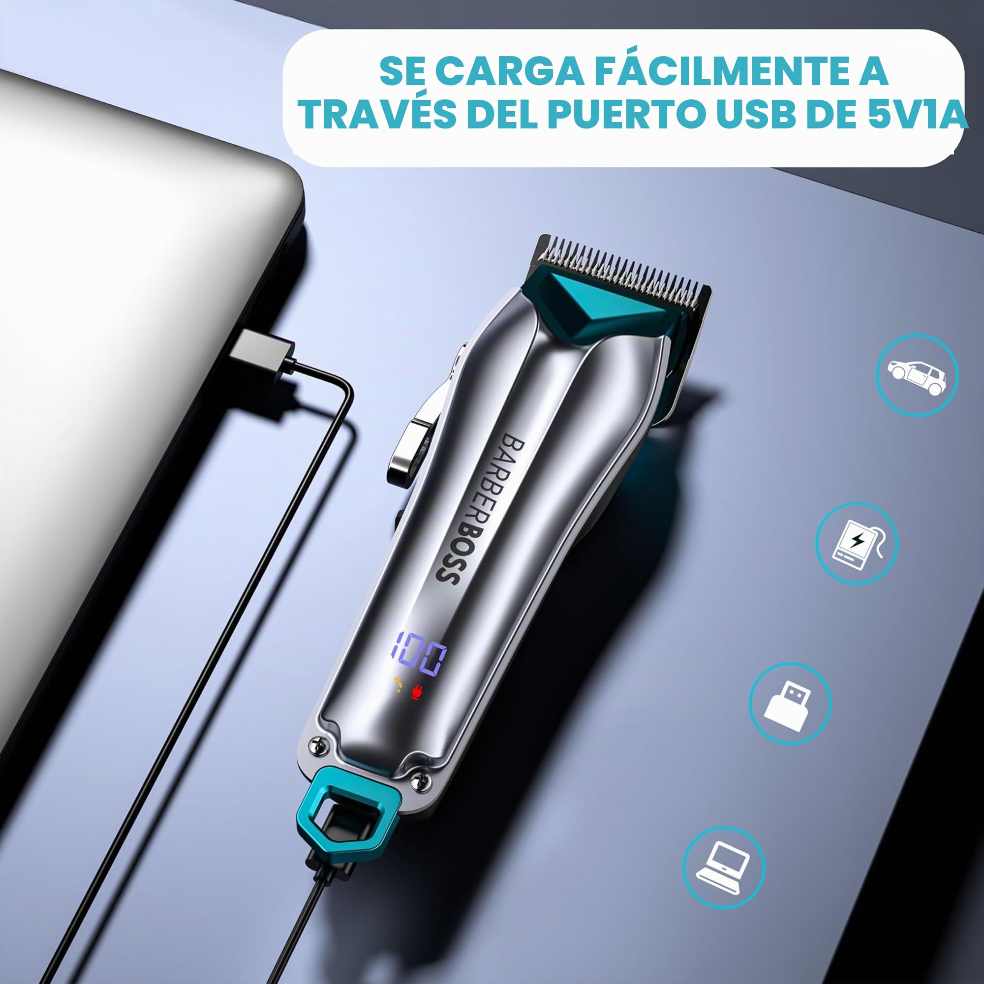 BarberBoss Cortapelos para perros inalámbricos, kit de cuidado para perros, cortapelos para gatos para pelo enmarañado, kit de cuidado para mascotas, cortapelos para mascotas QR-9088