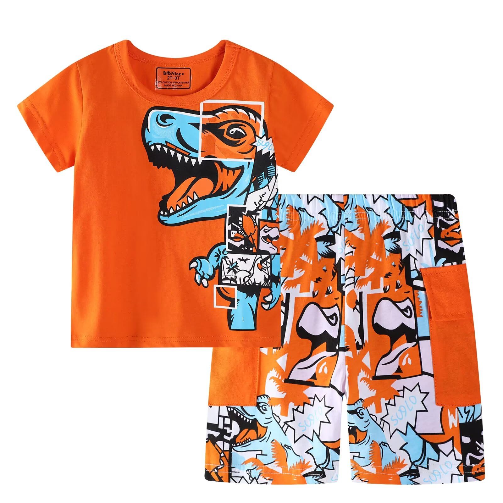 Toddler Boy Clothes Kids Summer Cotton Outfits Short Set Size 2-7Y
