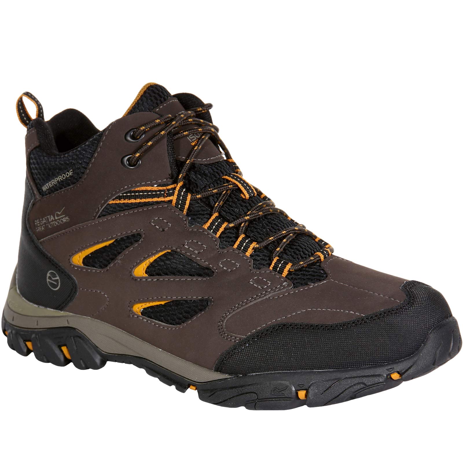 Regatta Mens Holcombe IEP Outdoor Walking Boots - Peat Inca Gold - 11 UK