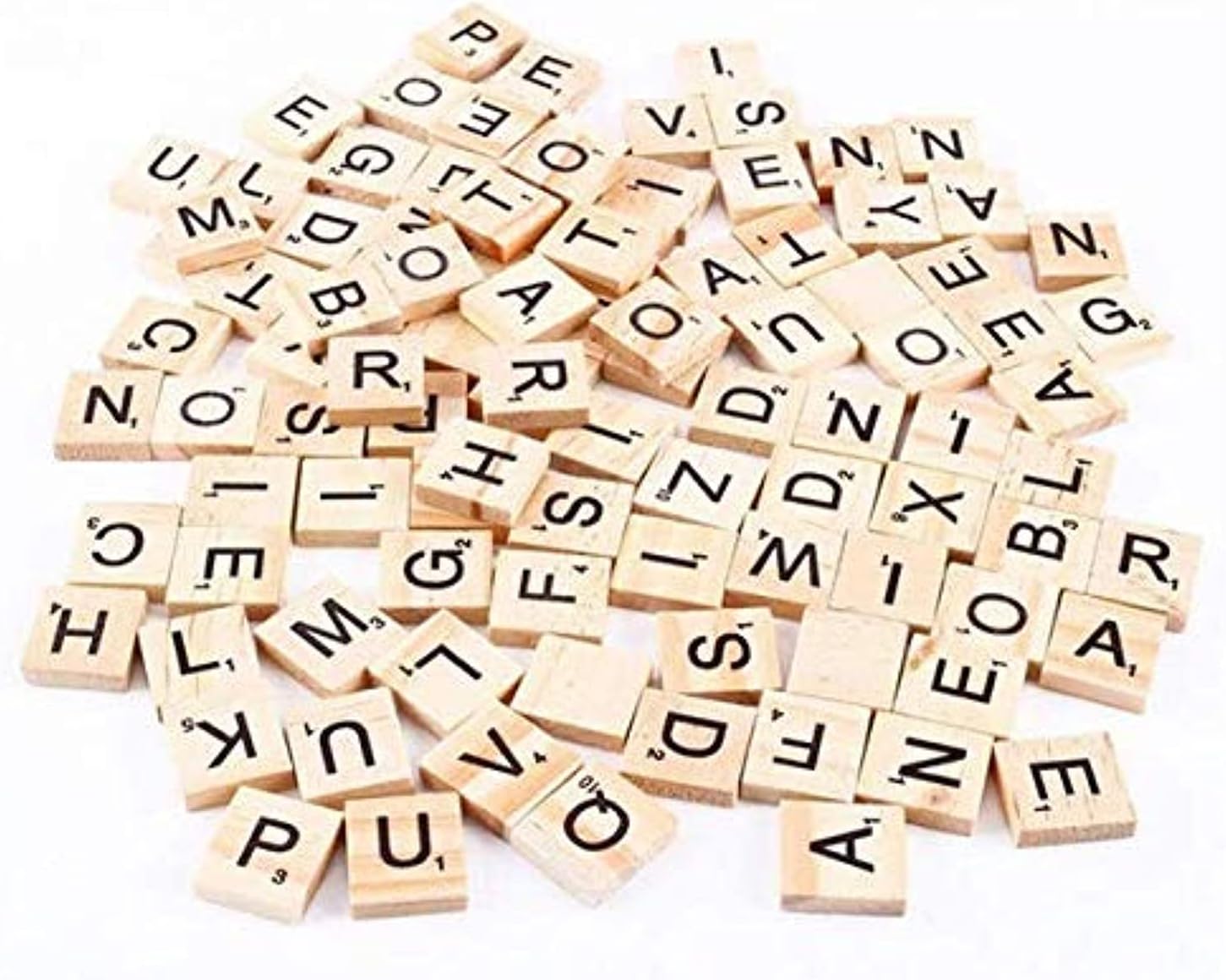 100PCs Scrabble Natural Wood Tiles Blocks 26 English Alphabet Letter DIY Spell Recognition Alphabet Wood Chips Home & Christmas Decorations