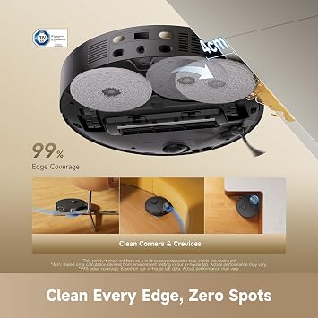 dreame L40 Ultra A Robot Vacuum and Mop with Auto Dust Emptying and Dual Anti-Tangle System,24000Pa Suction,10.5mm Mop Lifting, Multifunctional Base Station, Mop Self-Washing, Smart Obstacle Avoidance