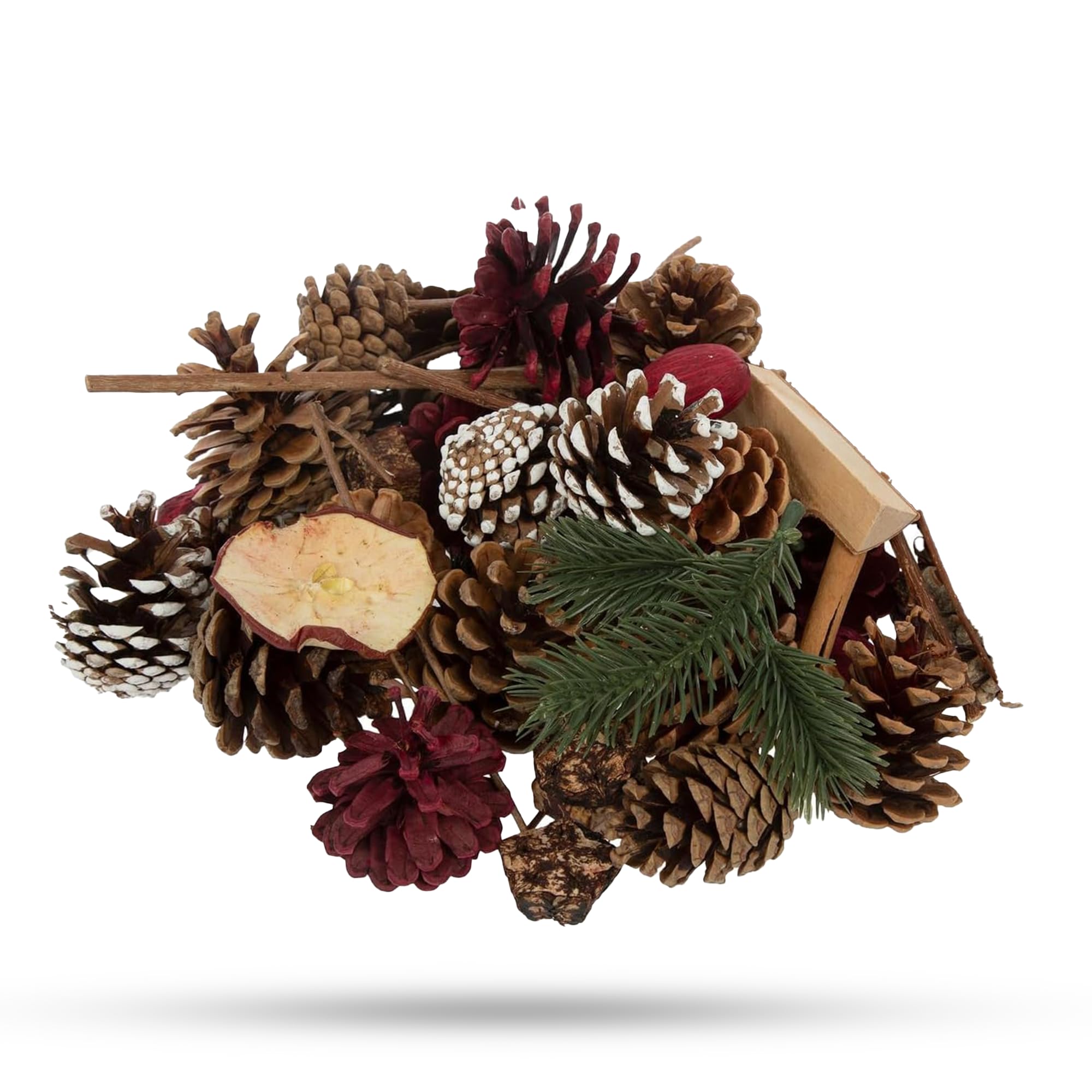 Hobby Lobby Spiced Cinnamon Potpourri, 16 oz, Natural Materials, Pinecones, Apples, Branches, Pine Needles, Holiday Scent, Christmas Decoration, Brown, Red, Green