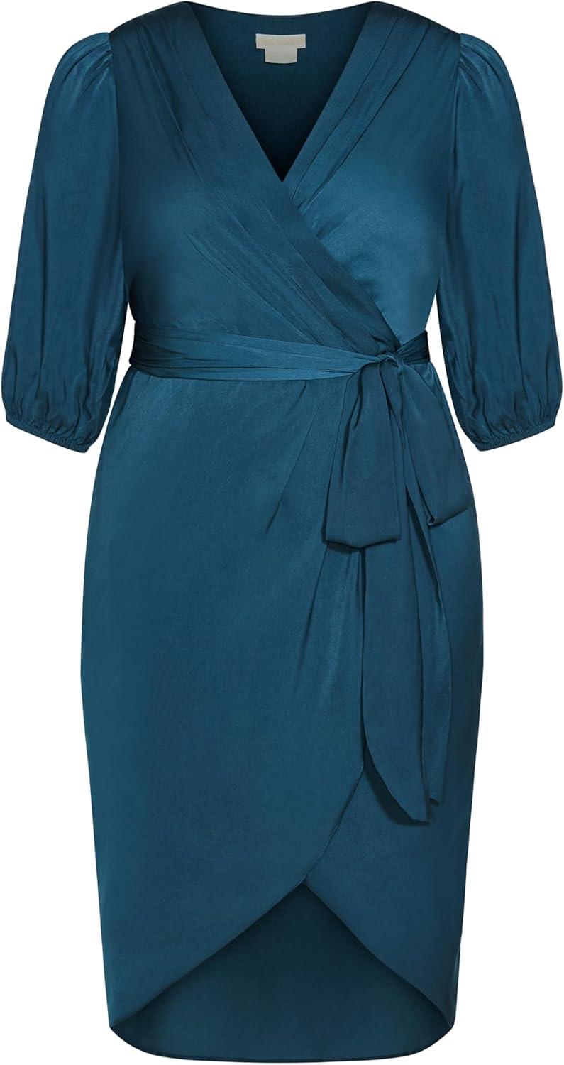 City Chic Women's Plus Size Cocktail Dress - Opulent Elbow Sleeve - Image 4