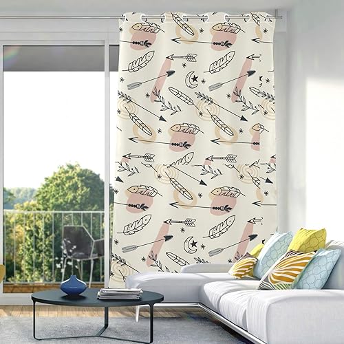 Miniatura 5 de Cortinas bohemias étnicas místicas espirituales mágicas esotéricas tribales negras de 84 pulgadas para tratamiento de ventanas, divisores de